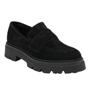 Gianluca Pisati Suede Nina Classic Loafer Black EU38 Platform Chunky Sole Suede
